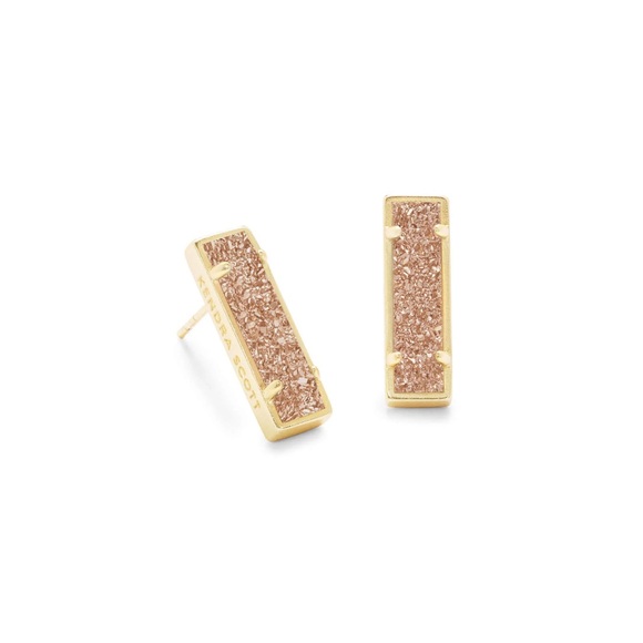 Kendra Scott set of NWT Lady Earrings +NWOT Pattie Necklace in Gold Sand Drusy